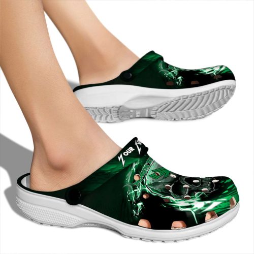 custom north texas mean green gothic skull clog fashion forward