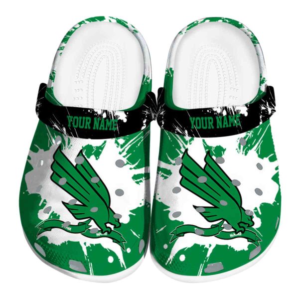 custom north texas mean green splatter pattern clog best selling