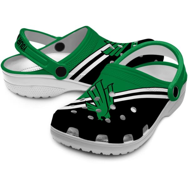 custom north texas mean green striped accents clog high quality