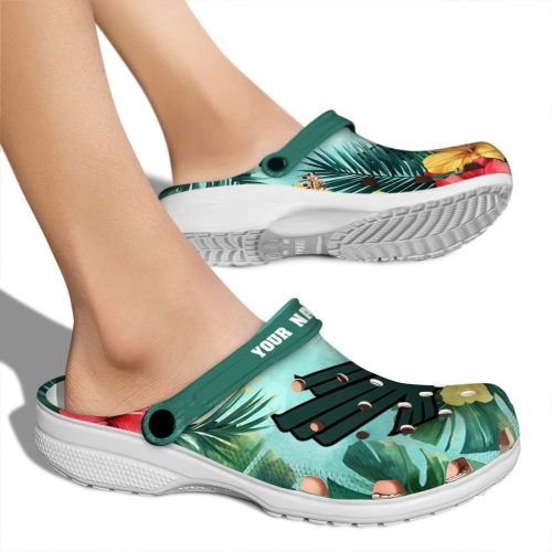 custom north texas mean green tropical vibes clog fashion forward