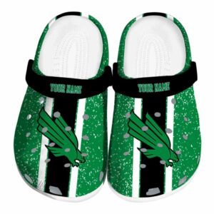 custom north texas mean green vertical stripes clog best selling