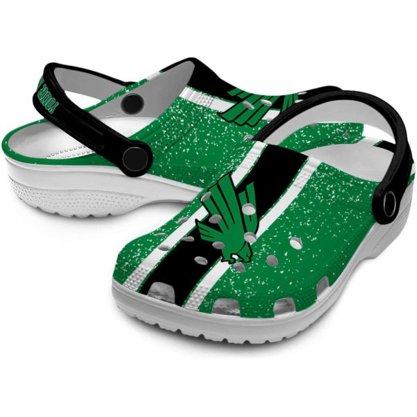 custom north texas mean green vertical stripes clog high quality