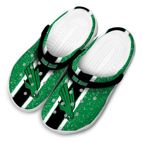 custom north texas mean green vertical stripes clog latest model