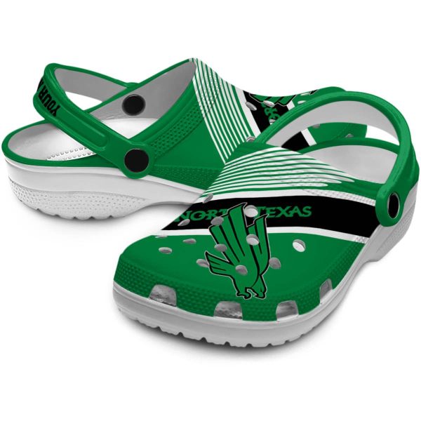 custom north texas mean green vibrant dual tone clog high quality