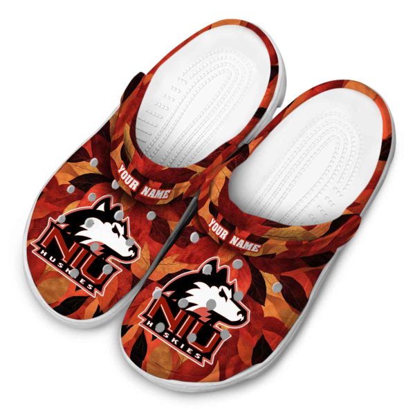 custom northern illinois huskies autumn leaves clog latest model