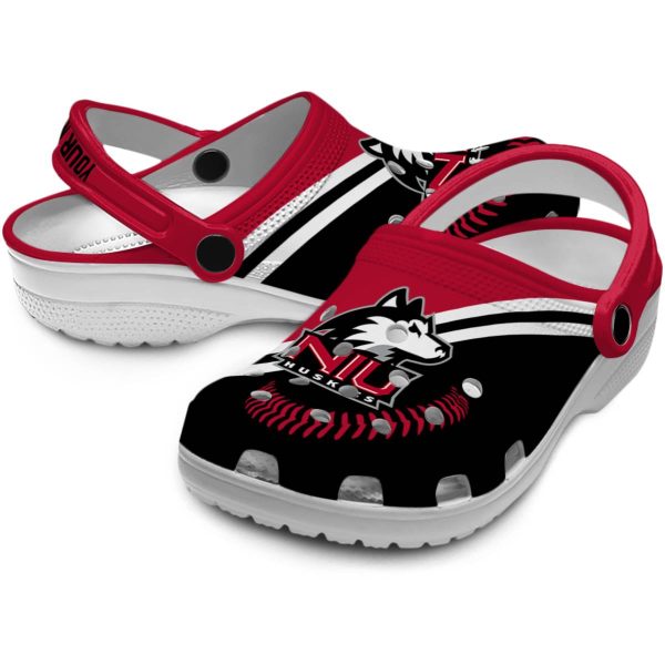 custom northern illinois huskies baseball motif clog high quality