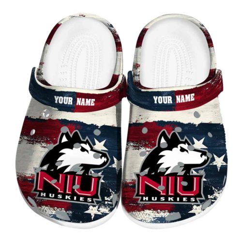 custom northern illinois huskies patriotic stripes clog best selling