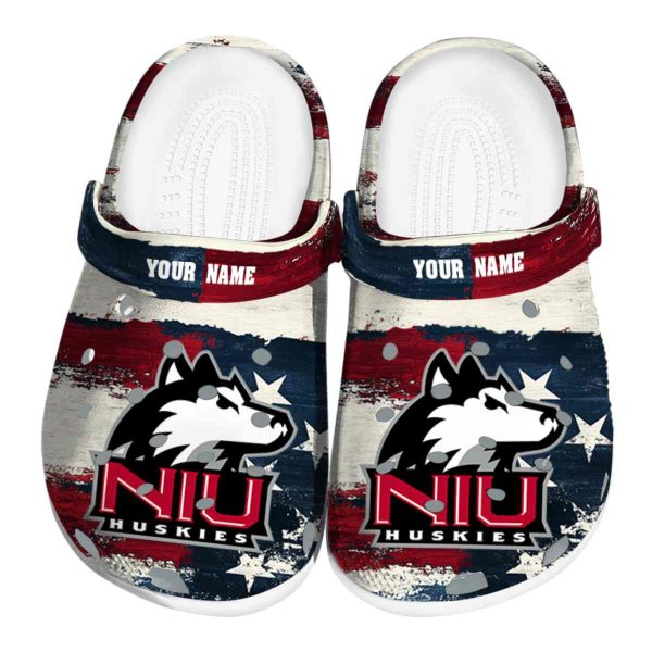 custom northern illinois huskies patriotic stripes clog best selling