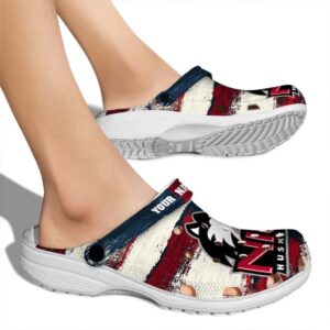 custom northern illinois huskies patriotic stripes clog fashion forward