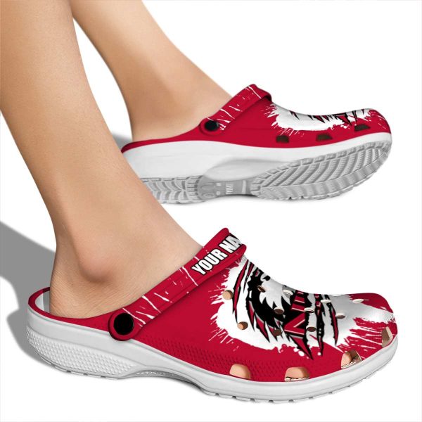 custom northern illinois huskies splash motif background clog fashion forward