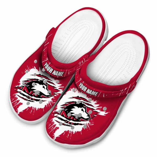 custom northern illinois huskies splash motif background clog latest model
