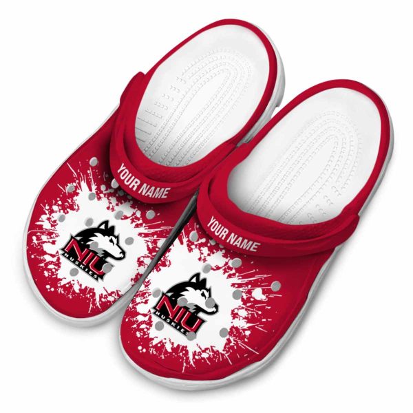 custom northern illinois huskies splatter background clog latest model