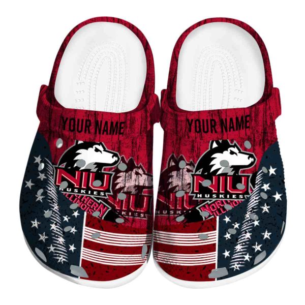 custom northern illinois huskies star spangled side pattern clog best selling