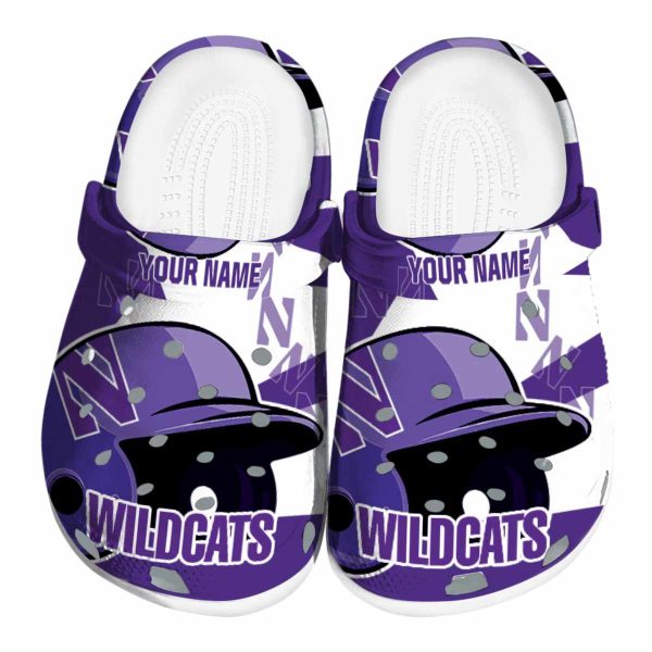custom northwestern wildcats baseball helmet clog best selling