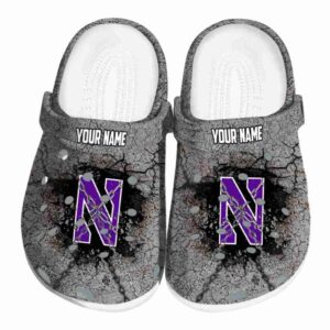 custom northwestern wildcats cracked ground texture clog best selling