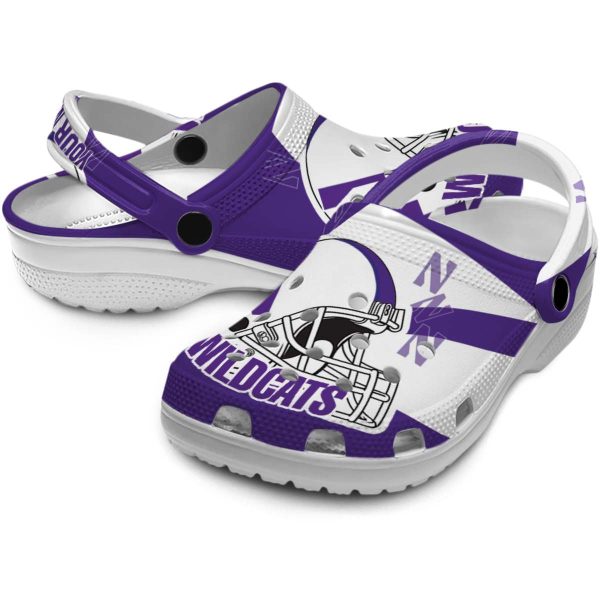 custom northwestern wildcats football helmet clog high quality