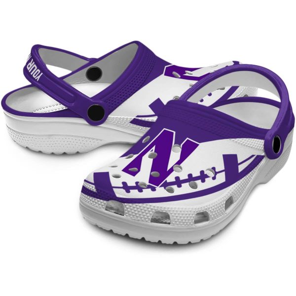 custom northwestern wildcats football motif clog high quality