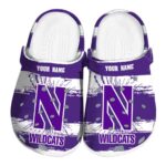 custom northwestern wildcats paint splatter graphics clog best selling