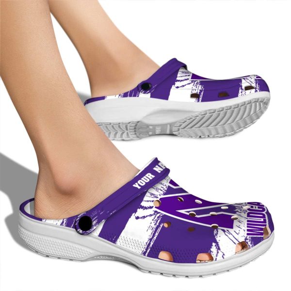 custom northwestern wildcats paint splatter graphics clog fashion forward