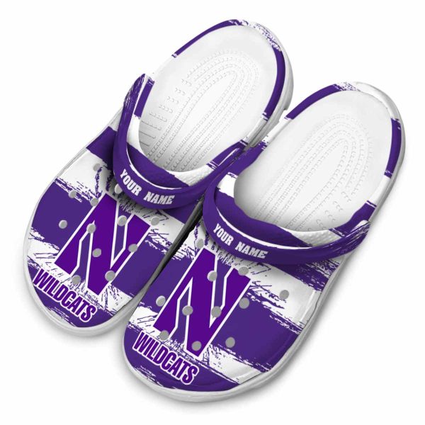 custom northwestern wildcats paint splatter graphics clog latest model