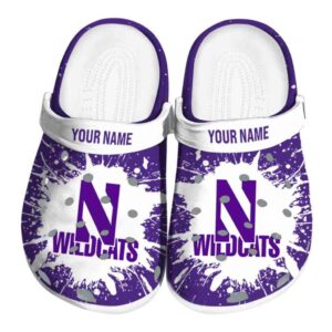 custom northwestern wildcats splash art clog best selling