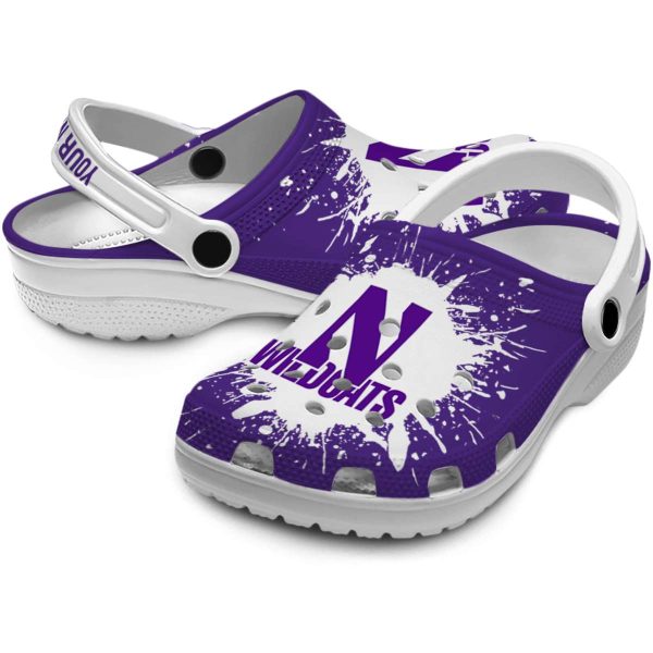 custom northwestern wildcats splash art clog high quality