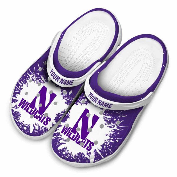 custom northwestern wildcats splash art clog latest model