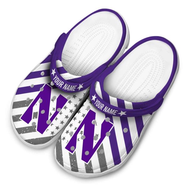 custom northwestern wildcats star spangled graphic clog latest model