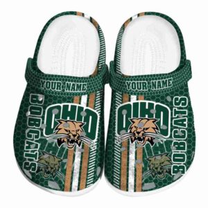 custom ohio bobcats contrasting stripes clog best selling