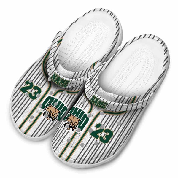 custom ohio bobcats pinstripe pattern clog latest model