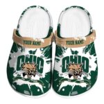 custom ohio bobcats splatter pattern clog best selling