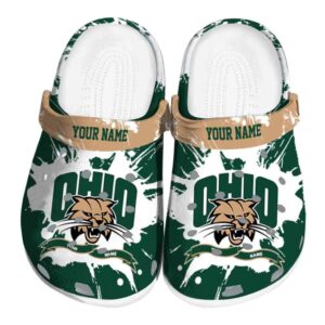 custom ohio bobcats splatter pattern clog best selling
