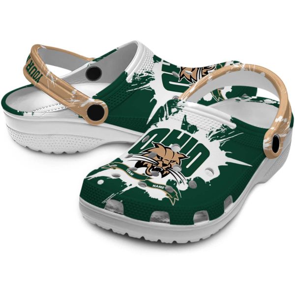 custom ohio bobcats splatter pattern clog high quality