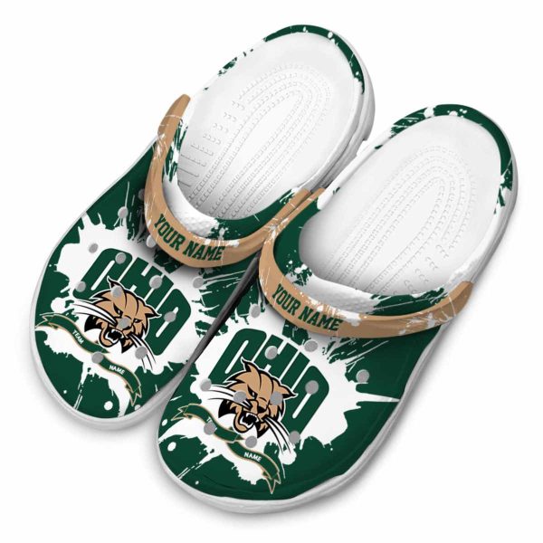 custom ohio bobcats splatter pattern clog latest model