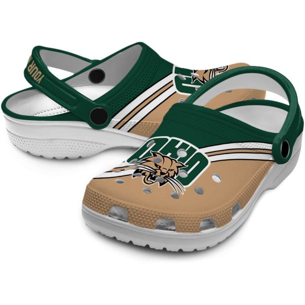 custom ohio bobcats striped accents clog high quality