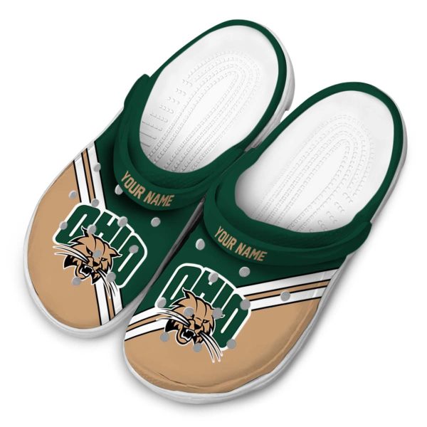 custom ohio bobcats striped accents clog latest model