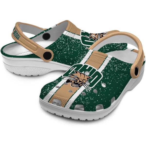 custom ohio bobcats vertical stripes clog high quality