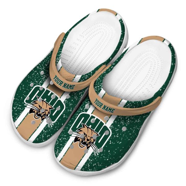 custom ohio bobcats vertical stripes clog latest model