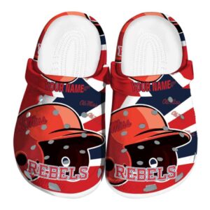 custom ole miss rebels baseball helmet clog best selling
