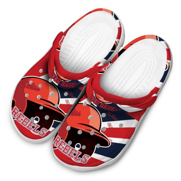 custom ole miss rebels baseball helmet clog latest model