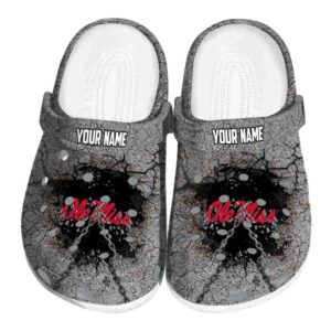 custom ole miss rebels cracked ground texture clog best selling
