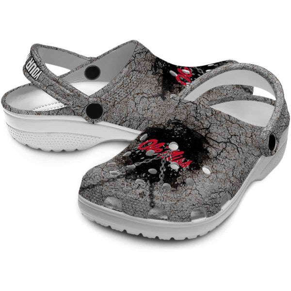 custom ole miss rebels cracked ground texture clog high quality