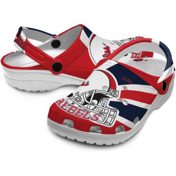 custom ole miss rebels football helmet clog high quality