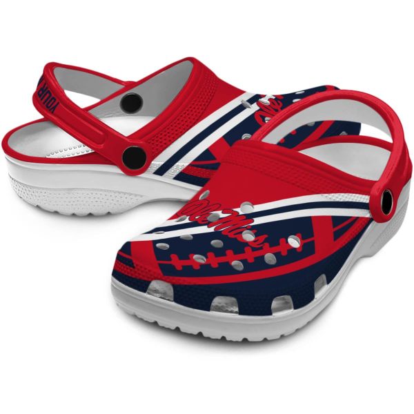custom ole miss rebels football motif clog high quality