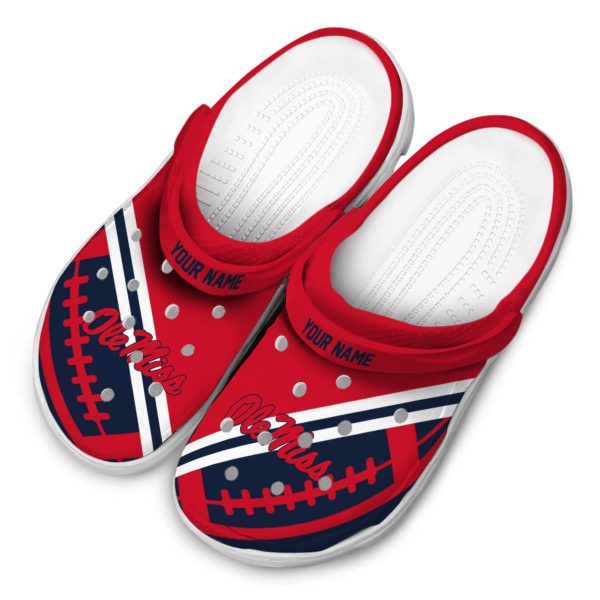 custom ole miss rebels football motif clog latest model