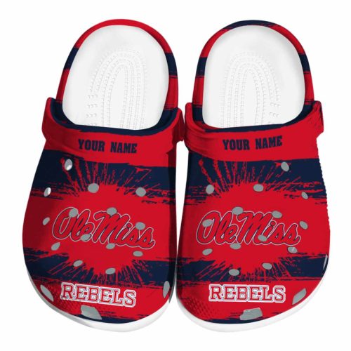 custom ole miss rebels paint splatter graphics clog best selling