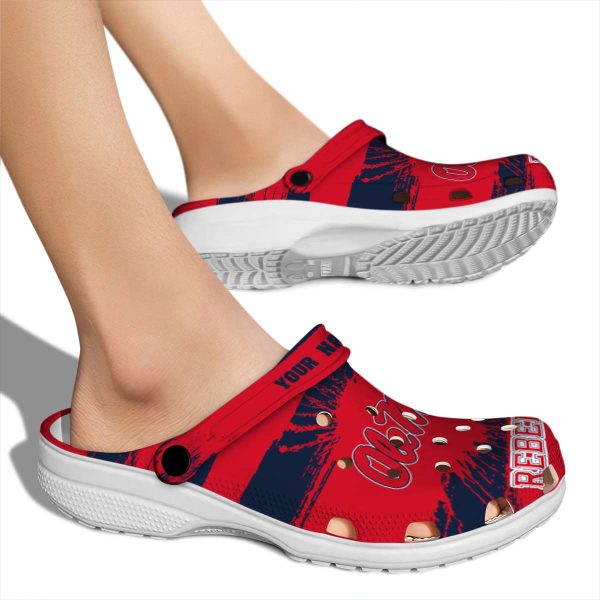 custom ole miss rebels paint splatter graphics clog fashion forward