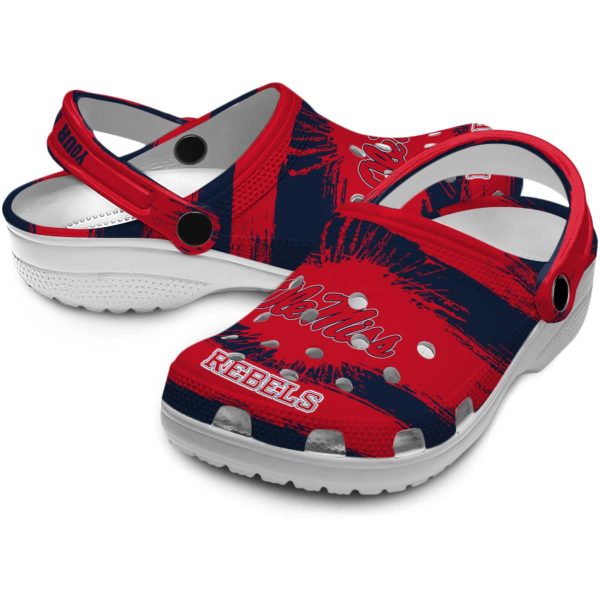 custom ole miss rebels paint splatter graphics clog high quality