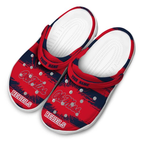 custom ole miss rebels paint splatter graphics clog latest model