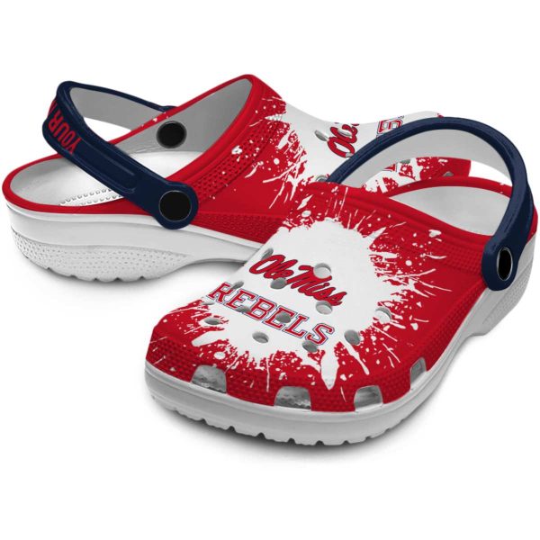 custom ole miss rebels splash art clog high quality